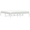 Cadre de lit métal sans matelas blanc 183x213 cm 