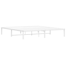 Cadre de lit métal sans matelas blanc 183x213 cm 