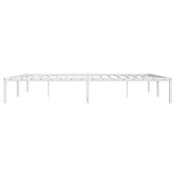 Cadre de lit métal sans matelas blanc 183x213 cm 