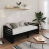 Lit coulissant 2x(90x200) cm Noir Bois de pin massif 