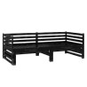 Lit coulissant 2x(90x200) cm Noir Bois de pin massif 