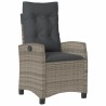 Ensemble à manger de jardin 3 pcs coussins gris résine tressée 