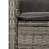 Ensemble à manger de jardin 3 pcs coussins gris résine tressée 