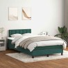 Sommier à lattes de lit et matelas vert foncé 120x210cm velours 