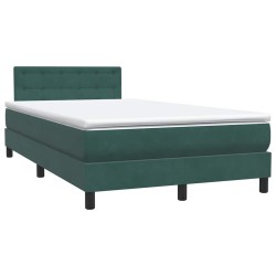 Sommier à lattes de lit et matelas vert foncé 120x210cm velours 