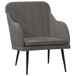 Fauteuil Gris foncé 63x76x80 cm Velours 