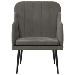 Fauteuil Gris foncé 63x76x80 cm Velours 