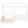 Ensemble de lit de jour et de banc avec toit sans matelas blanc 