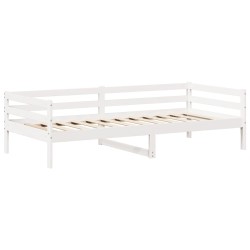 Ensemble de lit de jour et de banc avec toit sans matelas blanc 