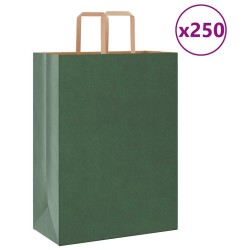 Sacs en papier 250 pcs avec poignées vert 32x17x44 cm 