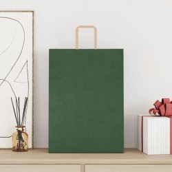 Sacs en papier 250 pcs avec poignées vert 32x17x44 cm 