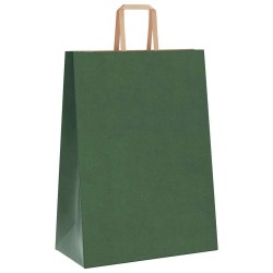 Sacs en papier 250 pcs avec poignées vert 32x17x44 cm 