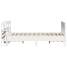 Cadre de lit sans matelas blanc 160x200 cm bois de pin massif 