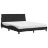 Lit avec matelas noir 160x200 cm velours 