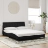 Lit avec matelas noir 160x200 cm velours 