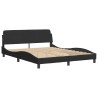 Lit avec matelas noir 160x200 cm velours 