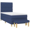 Sommier à lattes de lit avec matelas Bleu 90x190 cm Tissu 
