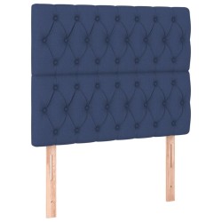 Sommier à lattes de lit avec matelas Bleu 90x190 cm Tissu 