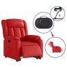 Fauteuil inclinable électrique rouge similicuir 