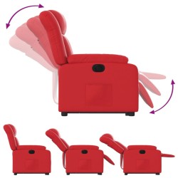 Fauteuil inclinable électrique rouge similicuir 