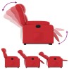 Fauteuil inclinable électrique rouge similicuir 