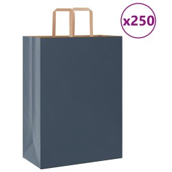 Sacs en papier 250 pcs avec poignées bleu 32x17x44 cm 