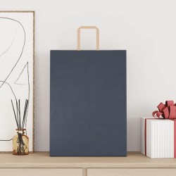 Sacs en papier 250 pcs avec poignées bleu 32x17x44 cm 