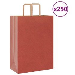Sacs en papier 250 pcs avec poignées rouge 32x17x44 cm 