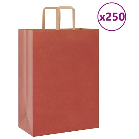 Sacs en papier 250 pcs avec poignées rouge 32x17x44 cm 