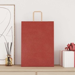 Sacs en papier 250 pcs avec poignées rouge 32x17x44 cm 
