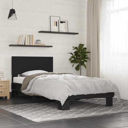 Cadre de lit sans matelas noir 100x200 cm 