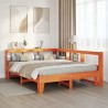 Lit bibliothèque sans matelas cire marron 160x200 cm pin massif 