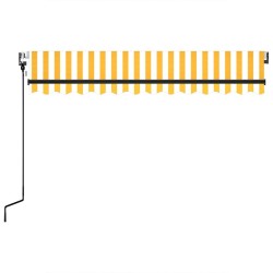 Auvent rétractable automatique 350x250 cm Jaune et blanc 