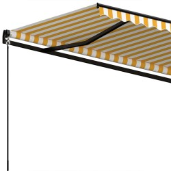 Auvent rétractable automatique 350x250 cm Jaune et blanc 