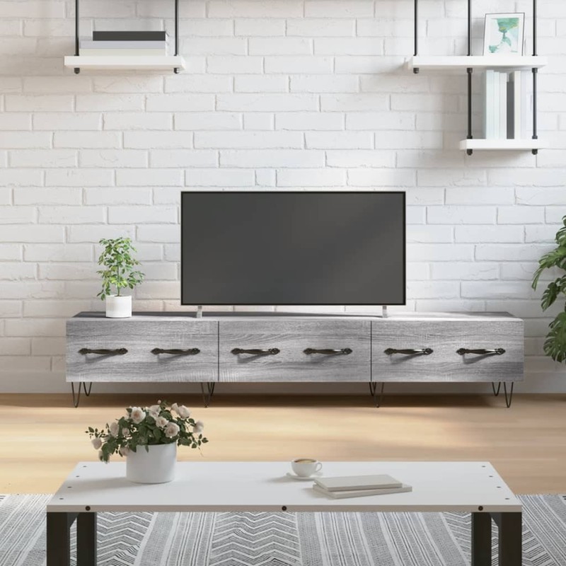 Meuble TV sonoma gris 150x36x30 cm bois d'ingénierie Meuble TV sonoma gris 150x36x30 cm bois d'ingénierie