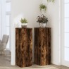 Supports pour plantes 2 pcs chêne fumé bois d'ingénierie 