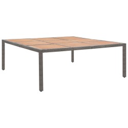 Table de jardin Gris 200x200x74 cm Résine tressée et acacia 