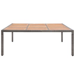 Table de jardin Gris 200x200x74 cm Résine tressée et acacia 