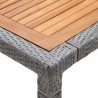 Table de jardin Gris 200x200x74 cm Résine tressée et acacia 