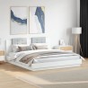 Cadre de lit avec LED sans matelas blanc 200x200 cm 