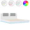 Cadre de lit avec LED sans matelas blanc 200x200 cm 