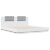 Cadre de lit avec LED sans matelas blanc 200x200 cm 