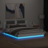 Cadre de lit avec LED sans matelas blanc 200x200 cm 