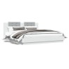 Cadre de lit avec LED sans matelas blanc 200x200 cm 