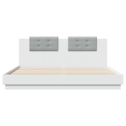Cadre de lit avec LED sans matelas blanc 200x200 cm 