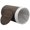 Panier à linge rond en bambou Marron foncé 