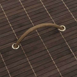 Panier à linge rond en bambou Marron foncé 