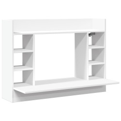 Bureau mural blanc 105x48x75 cm bois d'ingénierie 