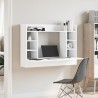 Bureau mural blanc 105x48x75 cm bois d'ingénierie 