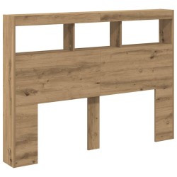 Armoire tête de lit avec LED chêne artisanal 140x17x102 cm 